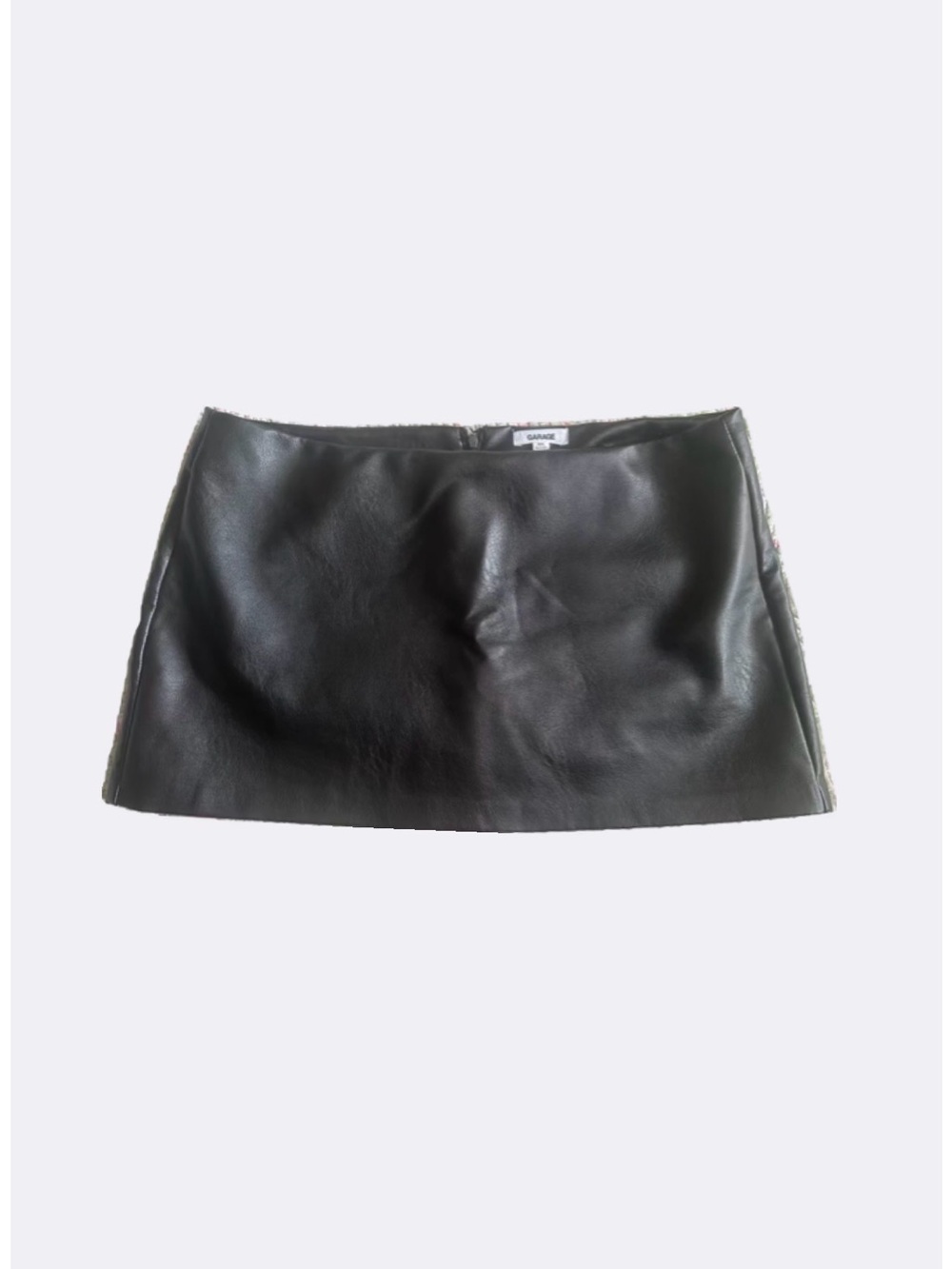 Garage Black Faux Leather Mini Skirt